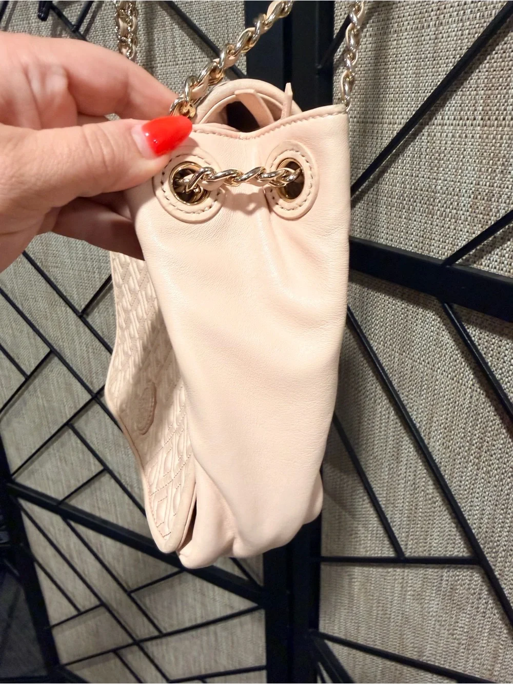 Tory Burch Fleming Soft Convertible Shoulder Bag Blush Pink Quilted Leather